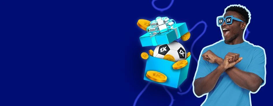 Image de marque du bonus 1xBet avec un client satisfait